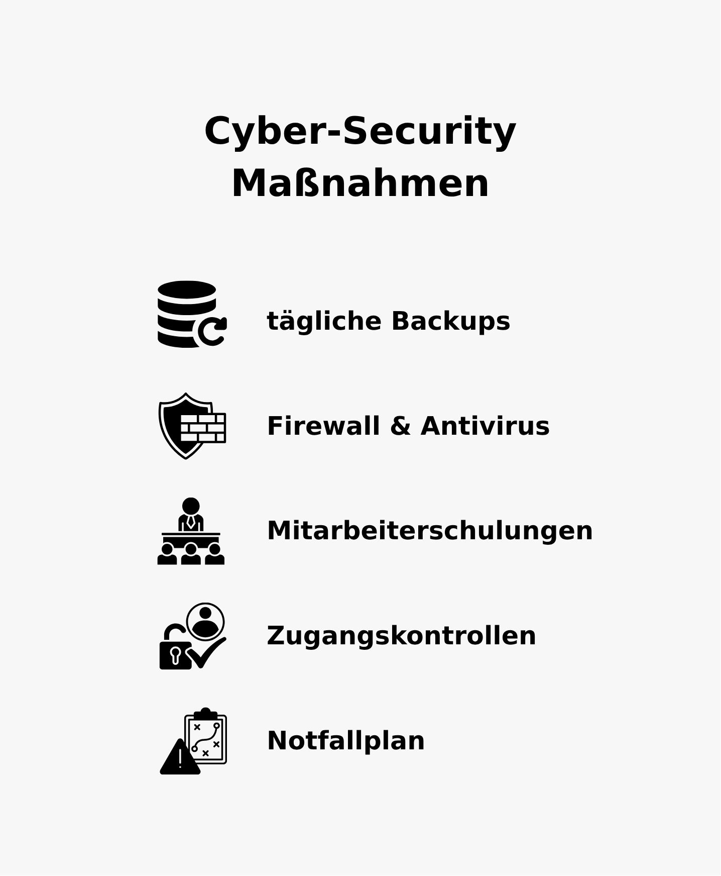 Wichtige Maßnahmen zur Cyber-Security Diese Maßnahmen können Sie treffen, auch wenn Sie nicht von der NIS 2 betroffen sind.